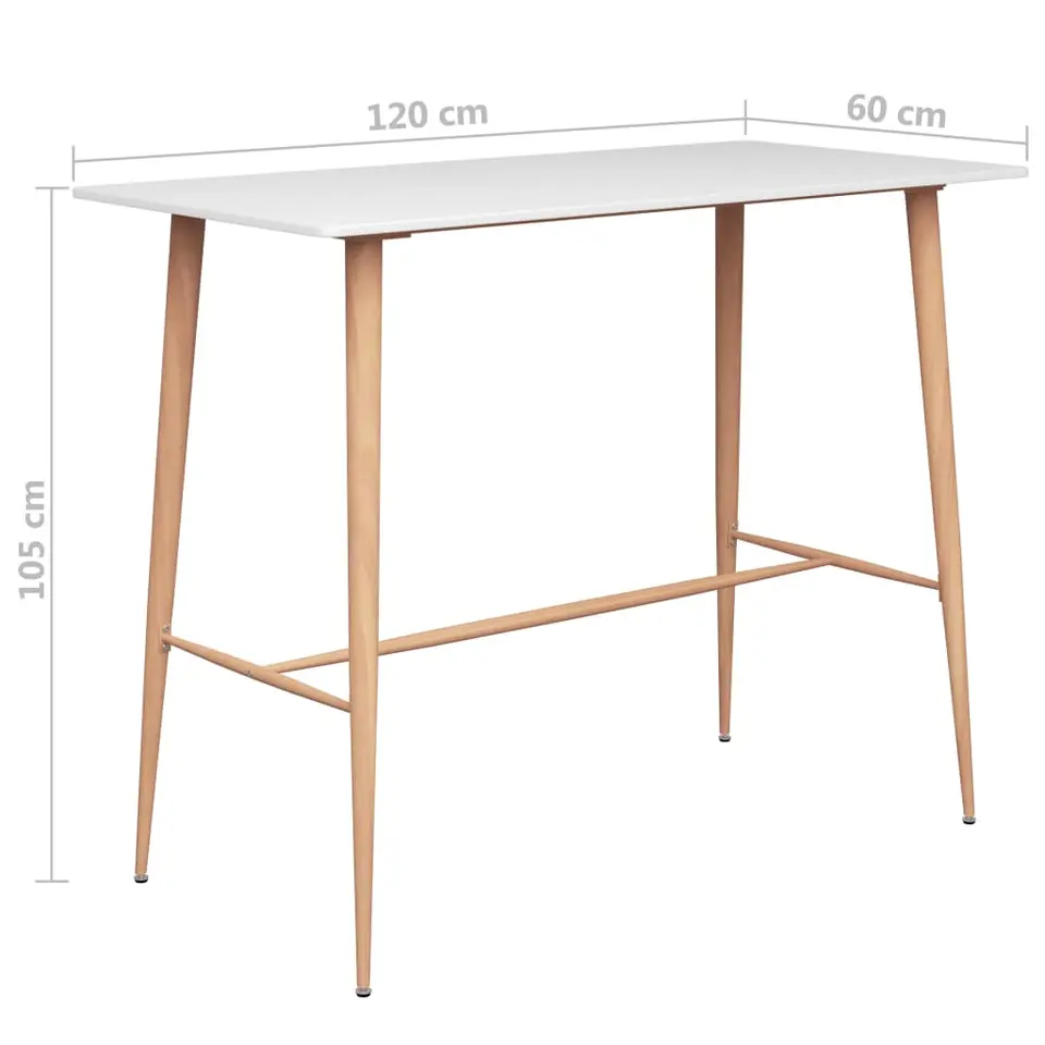 vidaXL - Bartafel - Wit - MDF