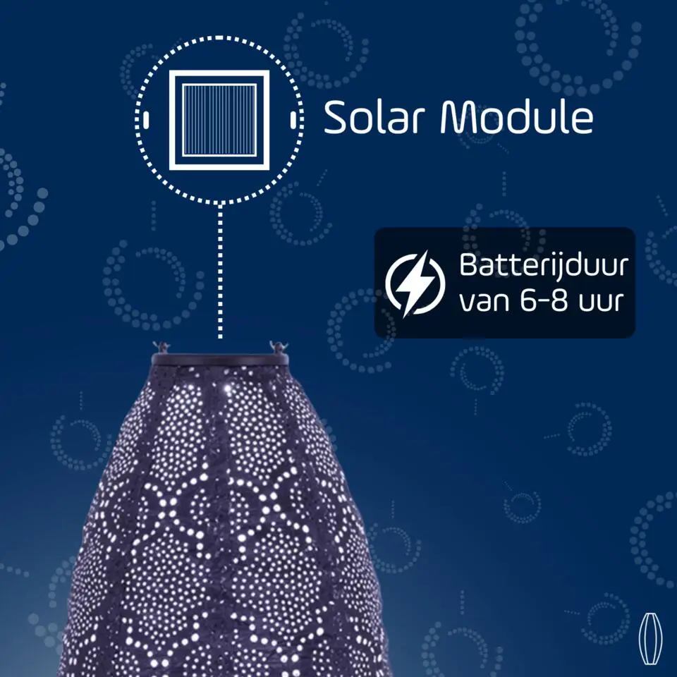 LUMIZ Solar Lampion Bazaar Long Oval - 20 cm - Future Dusk