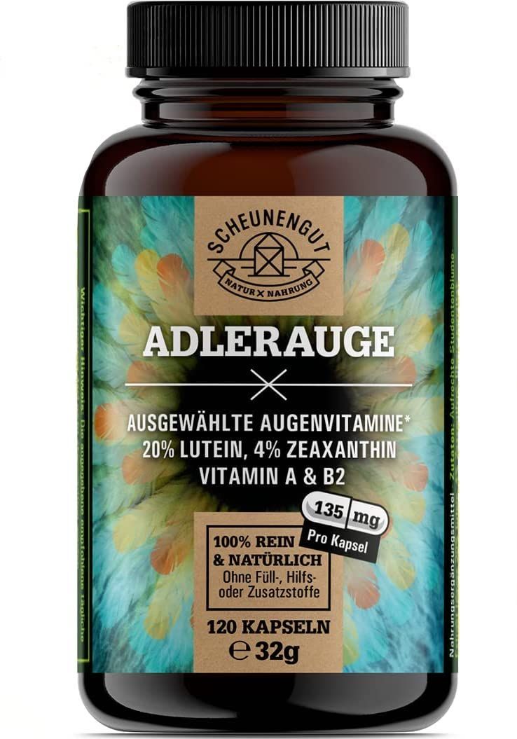 Scheunengut® ADLERAUGE | 20mg Lutein, 4mg Zeaxanthin, Anthocyanidin & ausgewählte Augenvitamine*