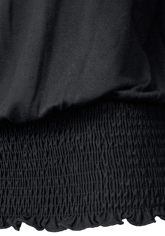 LASCANA Carmenshirt , mit 3/4-Ärmeln, Blusenshirt mit Bindeband und Gummizug