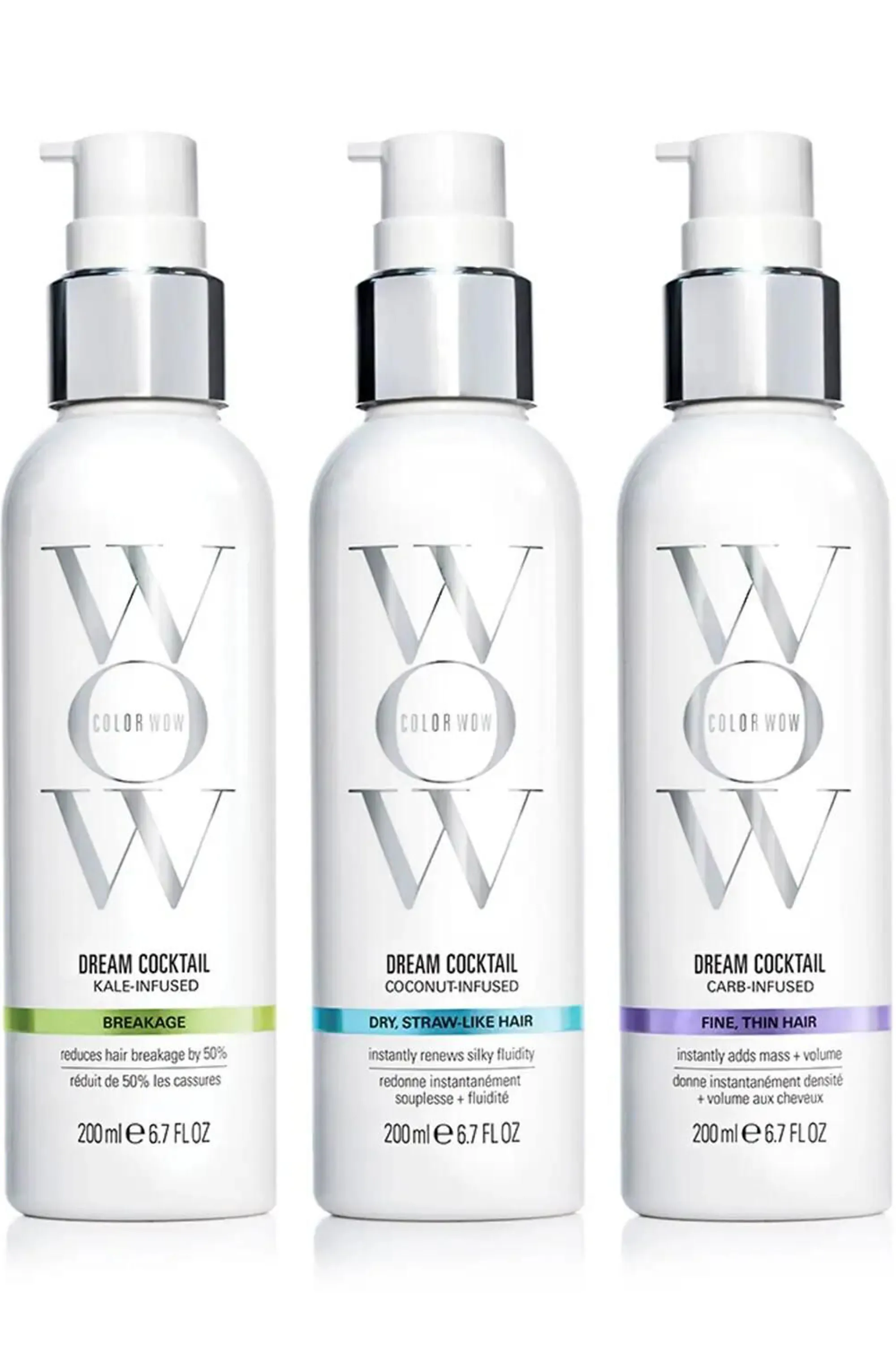 COLOR WOW Soin sans rinçage pour cheveux fins Carb Cocktail-200 ml
