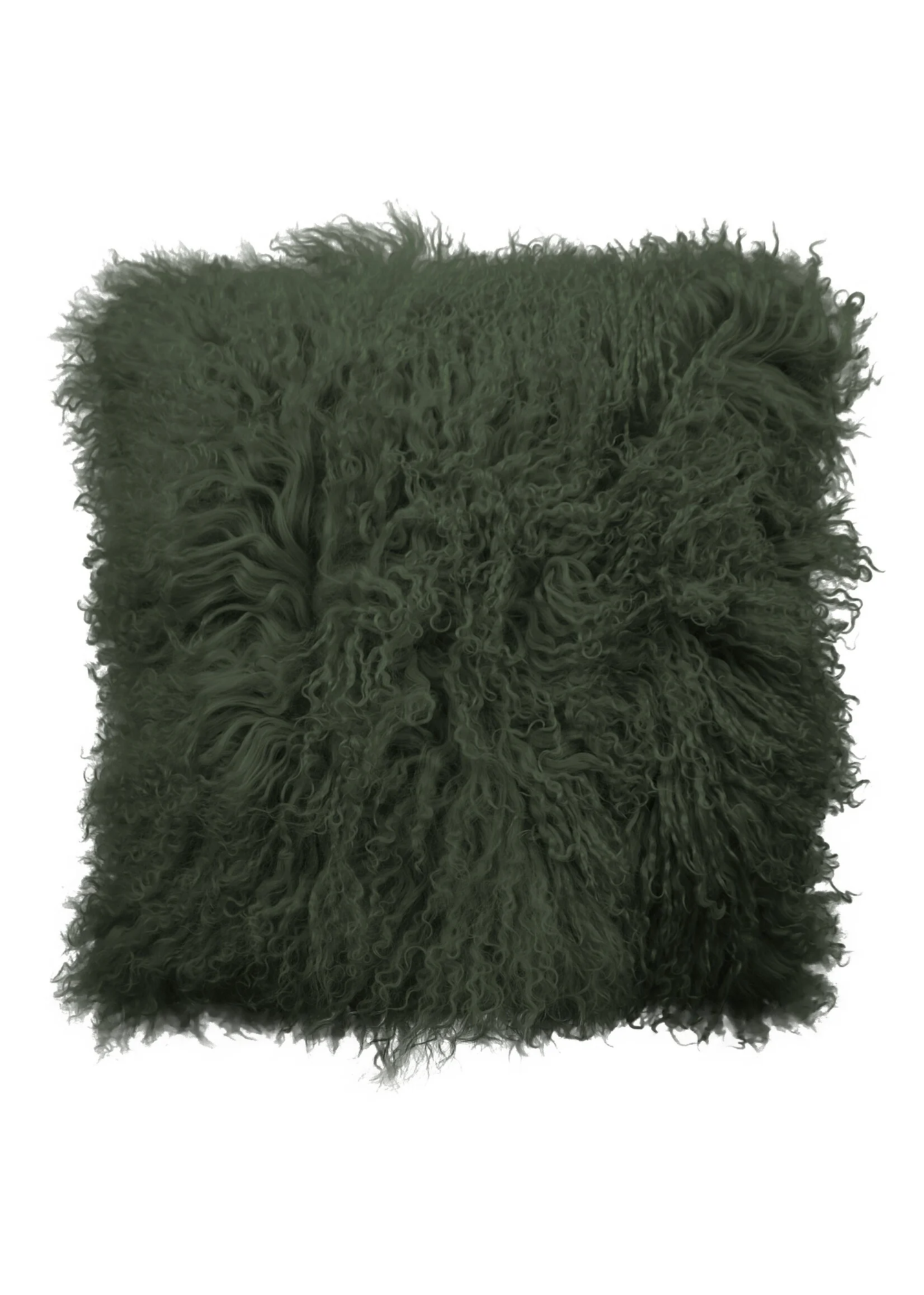 Kussen Tibetaans Schapenvacht 45x45 cm Groen