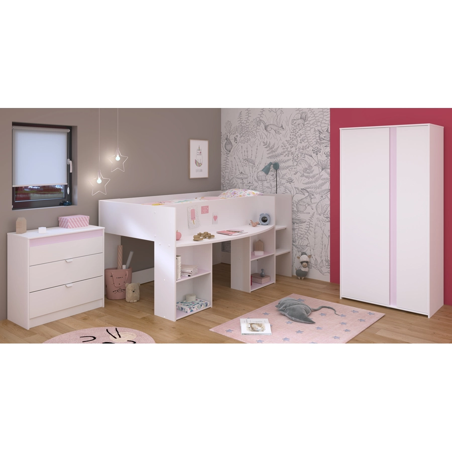 Parisot Kinderzimmer Set 3tlg Pirouette 12  Weiß Weiß