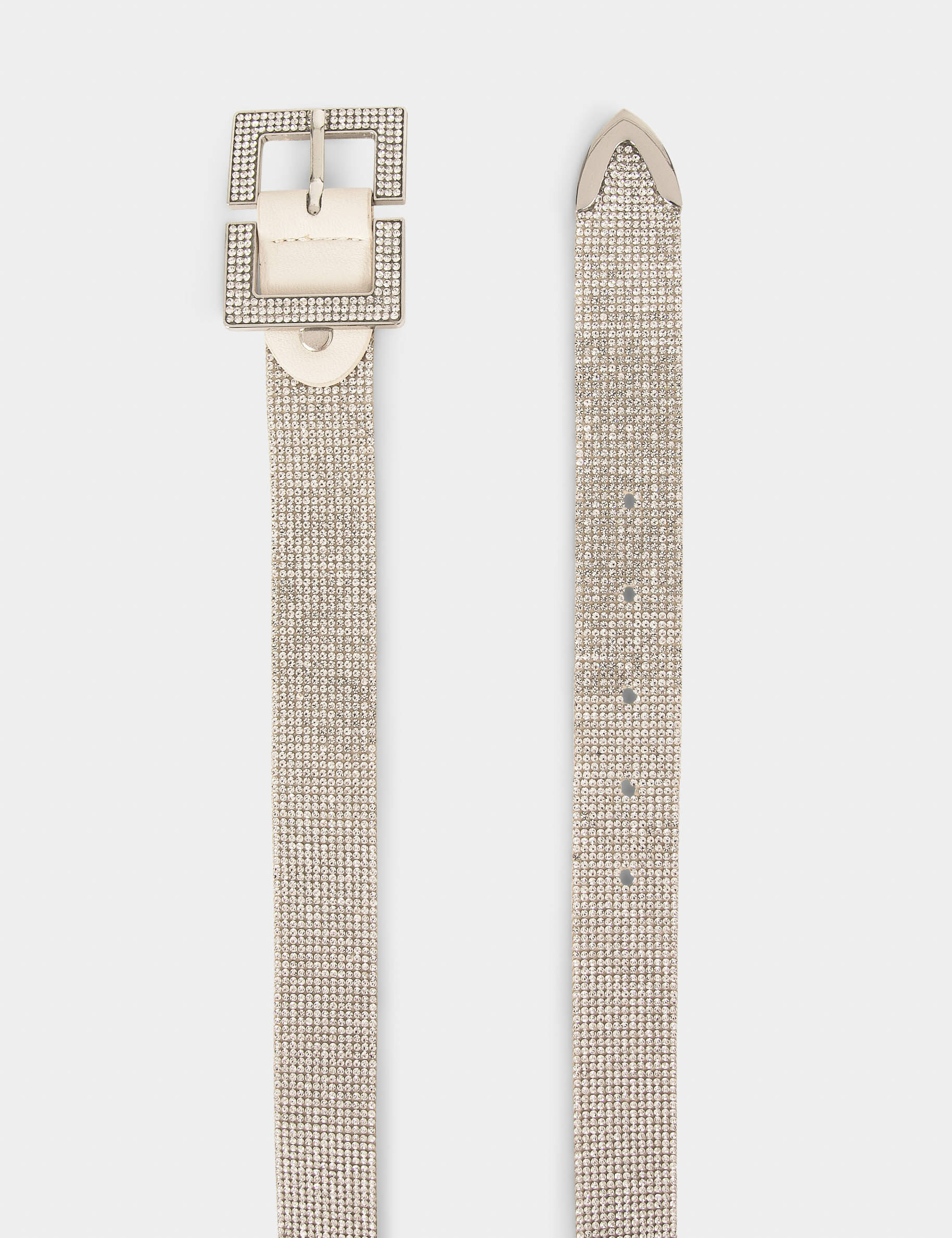Ceinture avec strass ivoire femme - ivoire