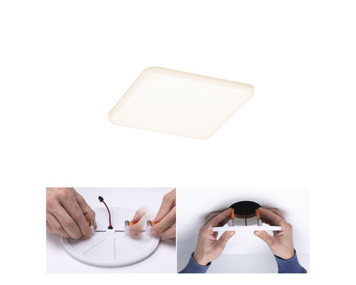 LED inbouwpaneel IP44 8,5W 650 lm 3000K 12,5x12,5 cm Inbouwdiameter 4,5-10 cm Veluna VariFit satijn 230V