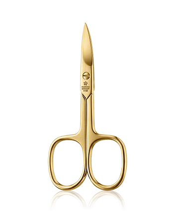 Pfeilring Scheren Nagelschere, vergoldet 9cm