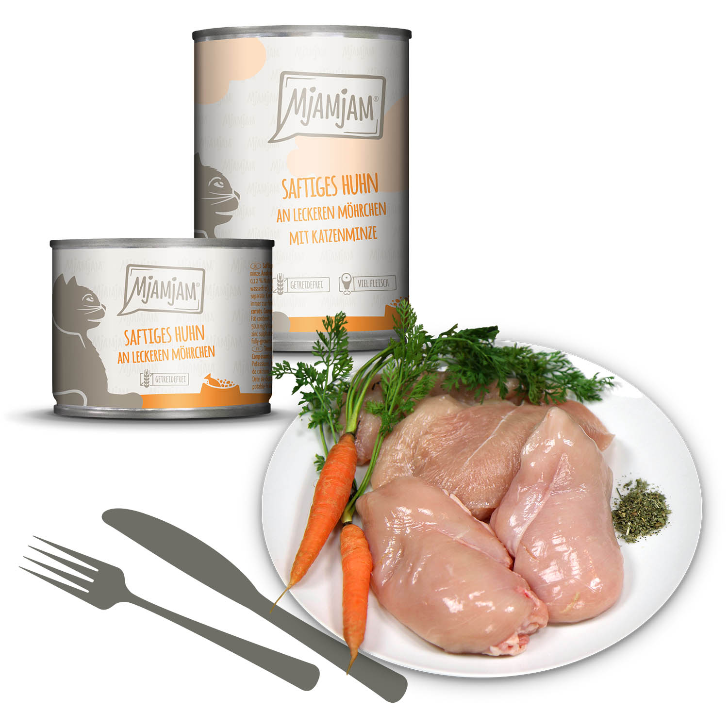 saftiges Huhn an leckeren Möhrchen