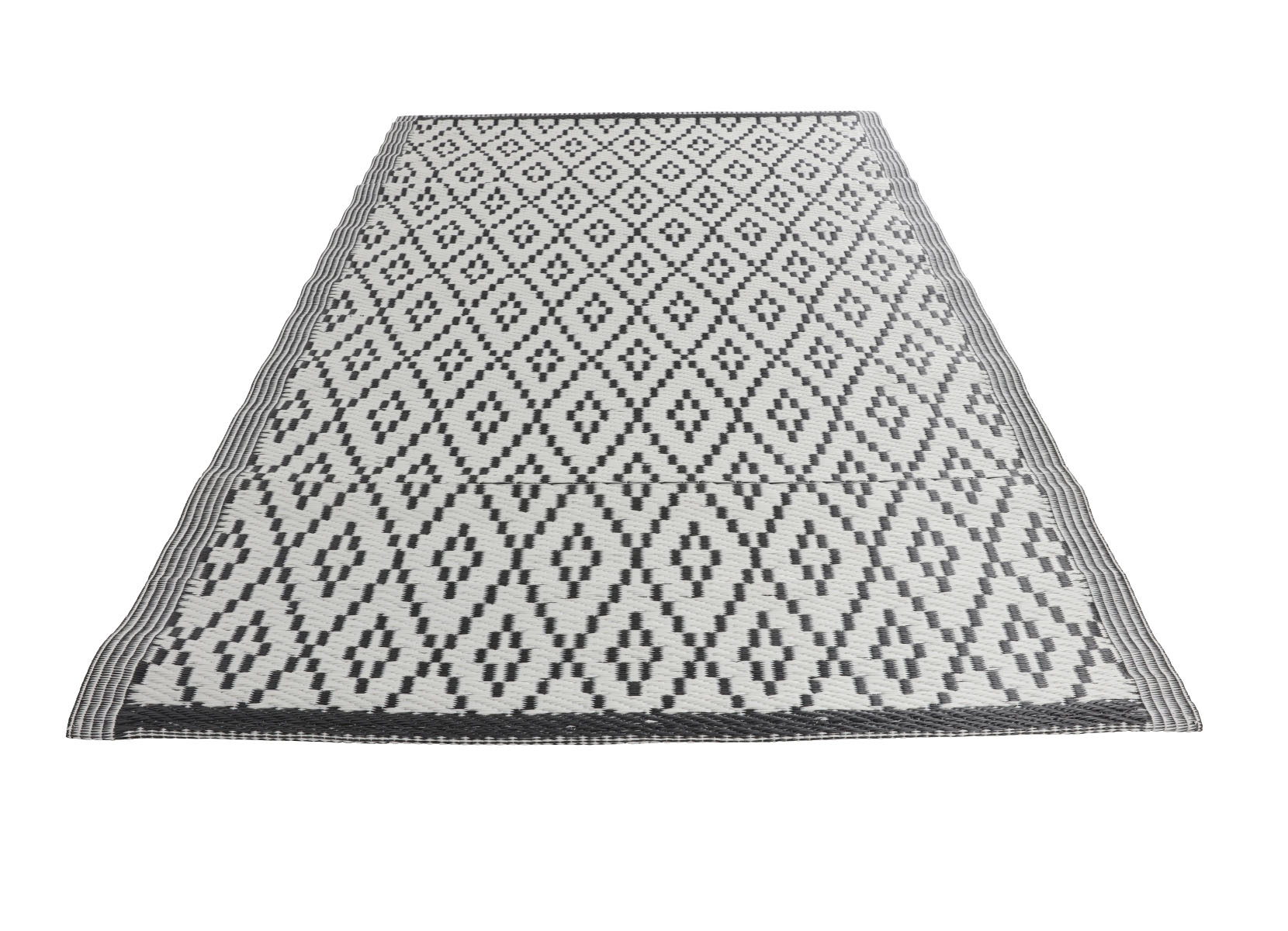 Outdoor-Teppich Rautenmuster 150x90cm Anthrazit
