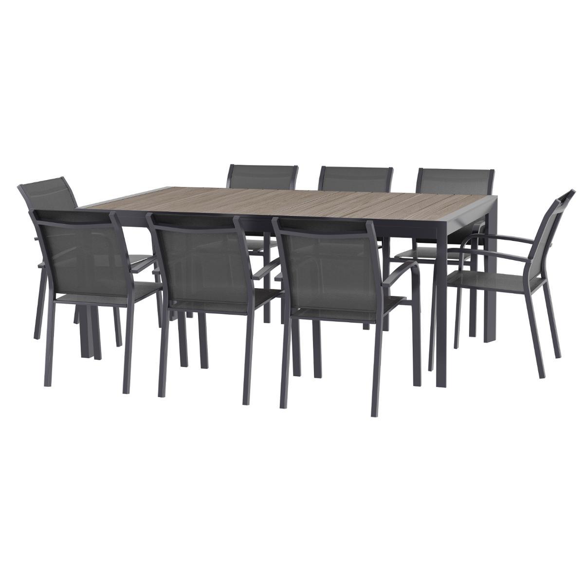 TABLE EVASION RALLONGE AUTOMATIQUE SEIGLE GRAPHITE 10 PLACES