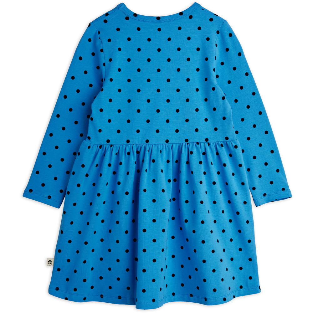 Køb Mini Rodini Blue Polka Dots AOP Ls Kjole