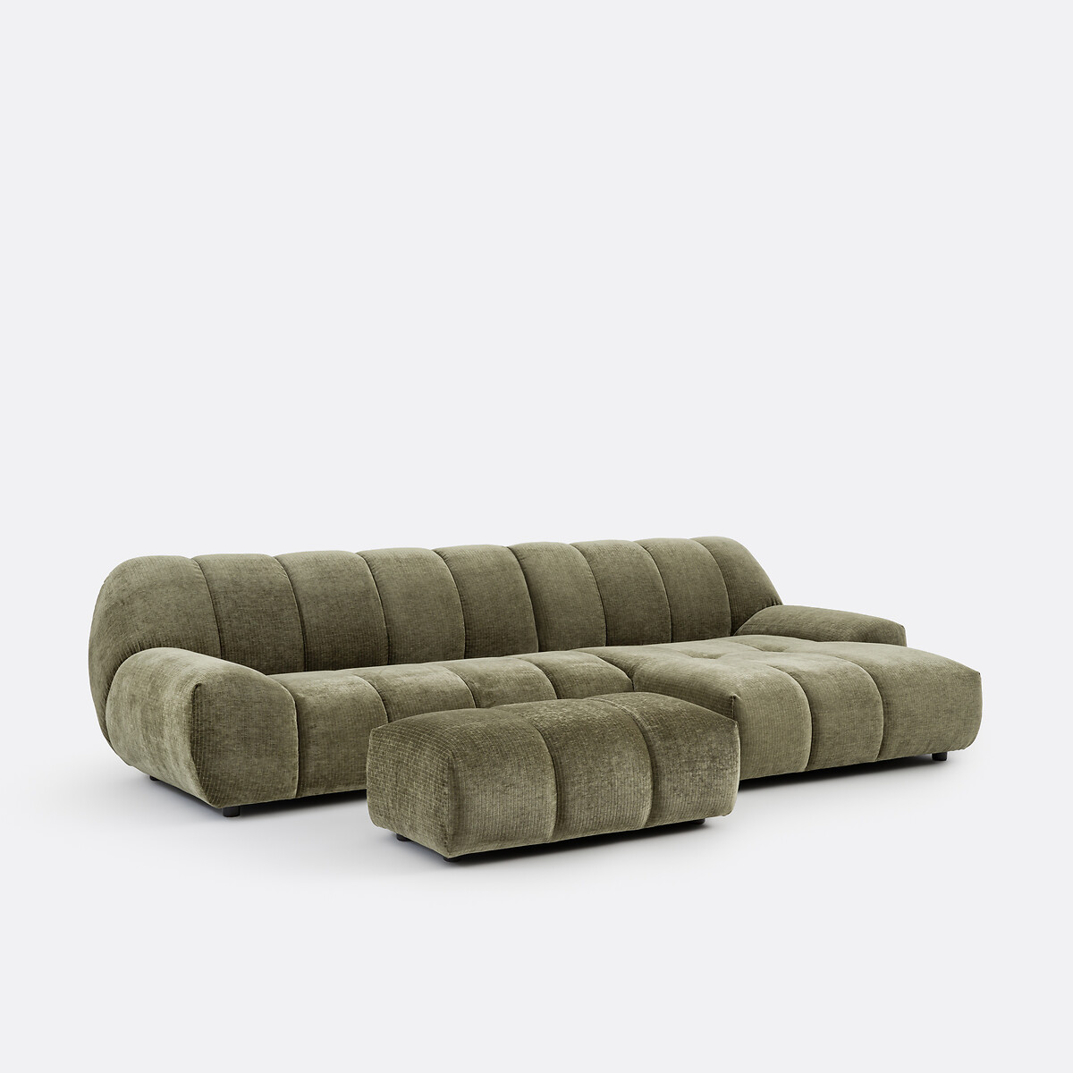 LA REDOUTE INTERIEURS<br>Sofá de canto vintage em veludo cotelê, Nuria