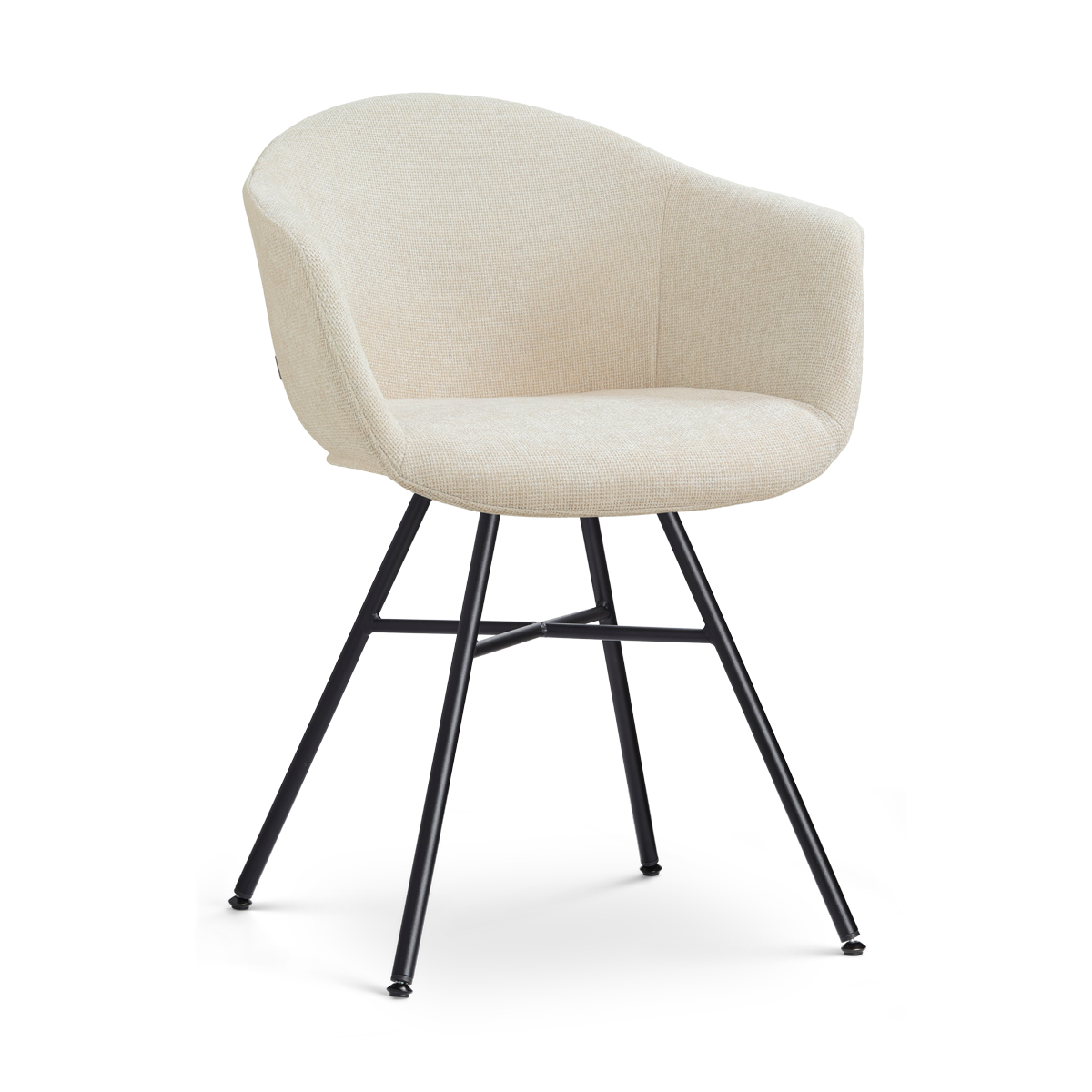 Eetkamerstoel Noa-Otis zwart onderstel cottonbeige