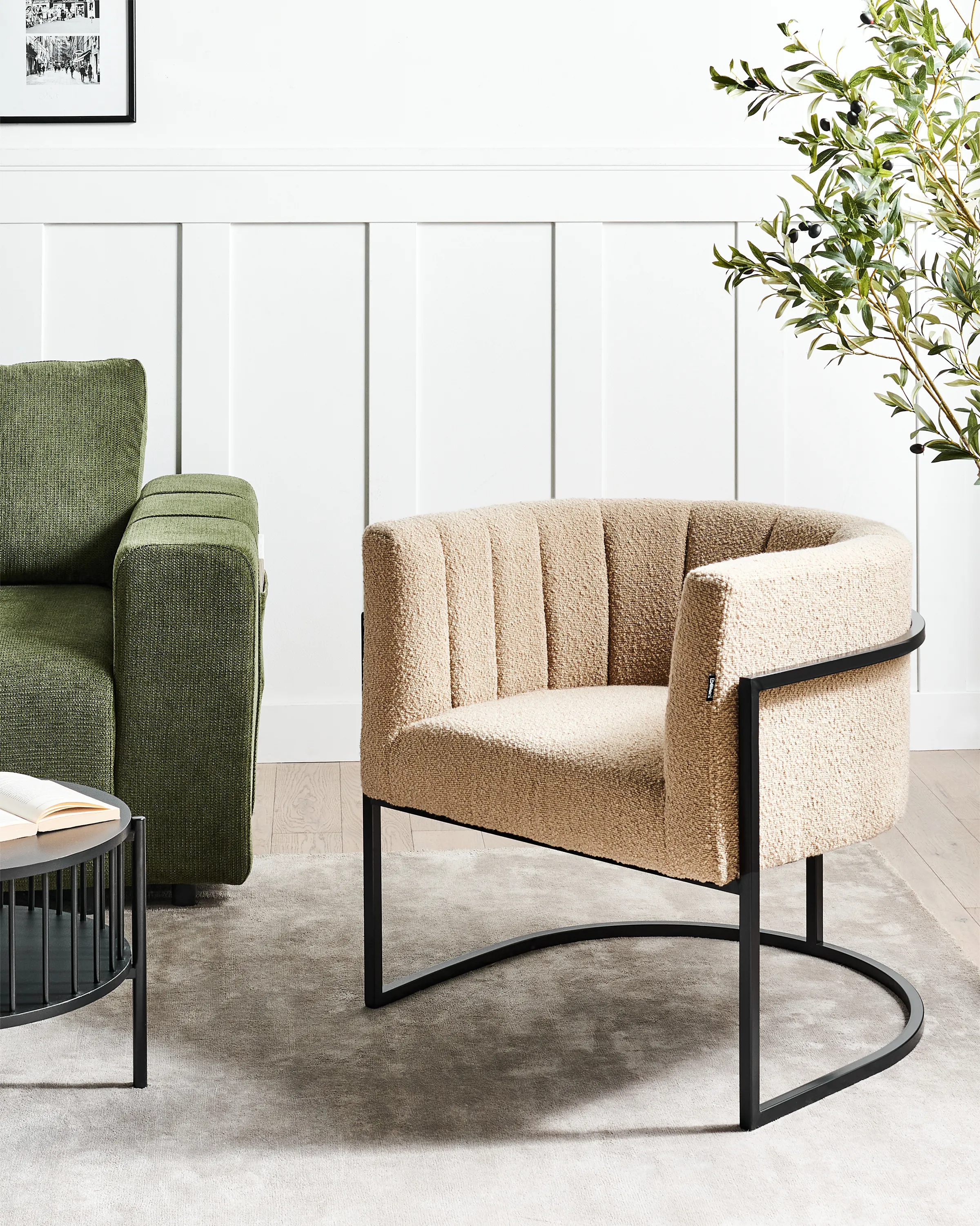 Fauteuil LARVIK II Bouclé Beige