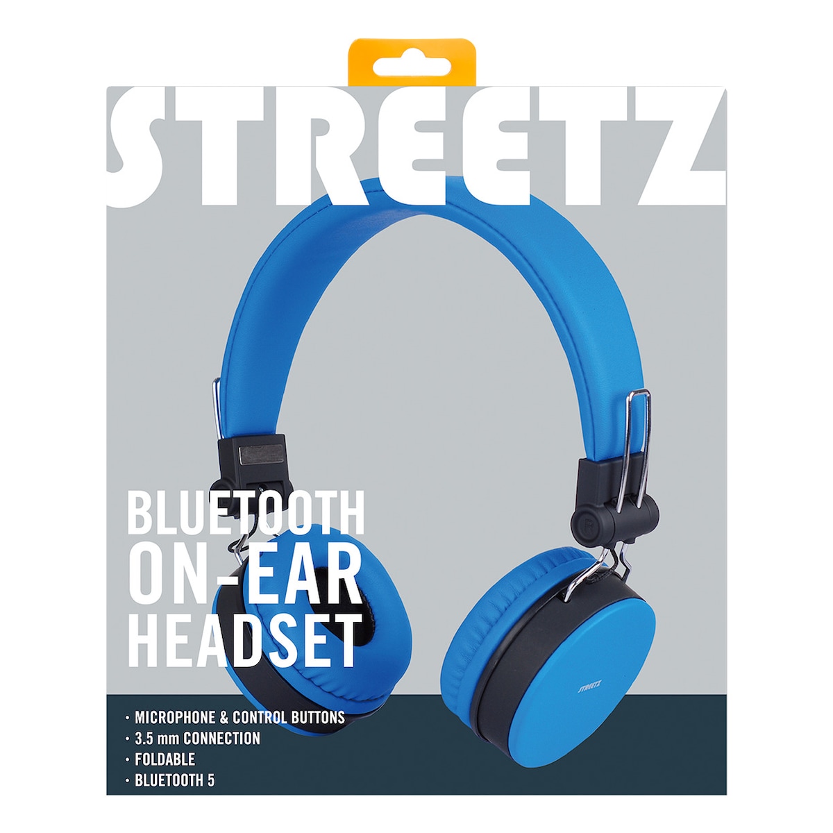 BT200 Foldable on-ear BT headset, 3.5 mm, blue