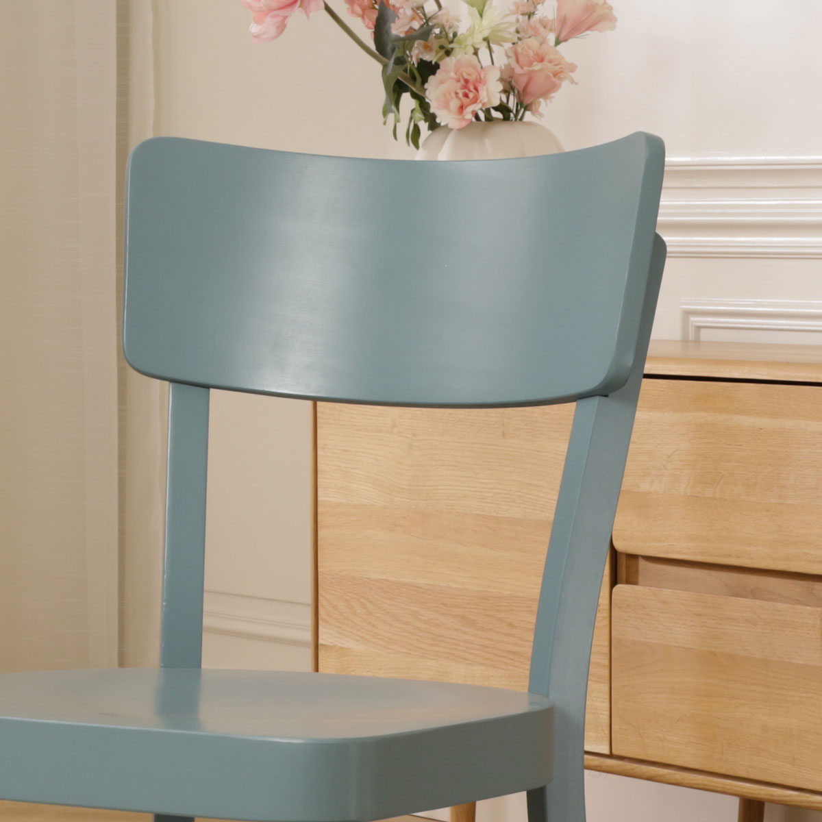 Houten eetkamerstoel Fergus - blauw