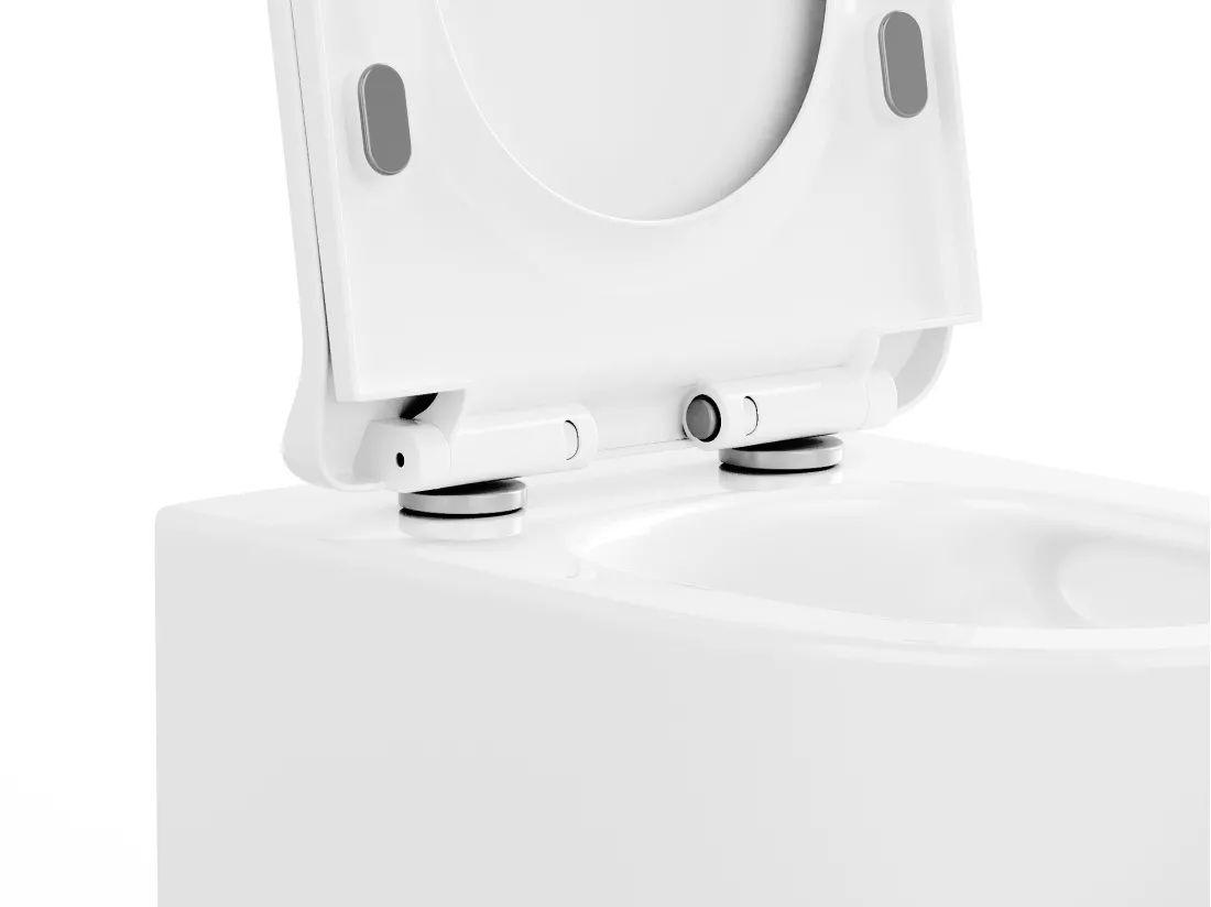 WC suspendu blanc brillant en céramique sans bride - JAVOINE