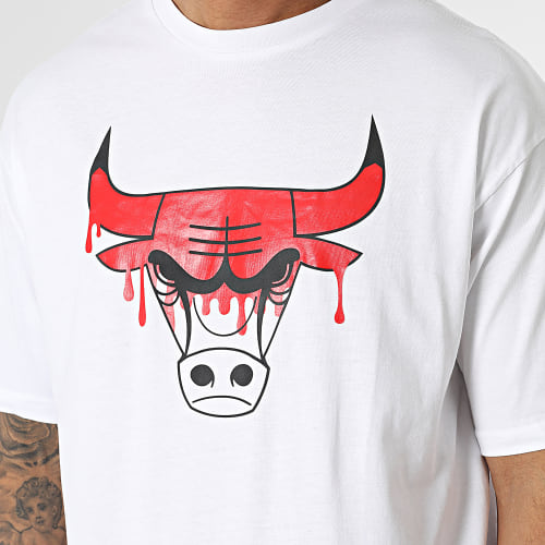 Tee Shirt NBA Drip Logo Chicago Bulls 60332223 Blanc