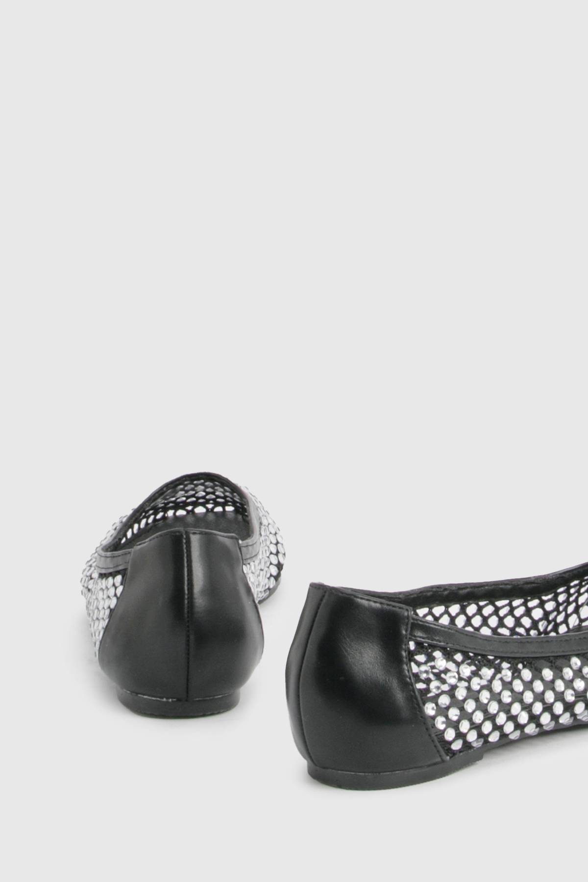 boohoo Ballerines en Maille Diamantée