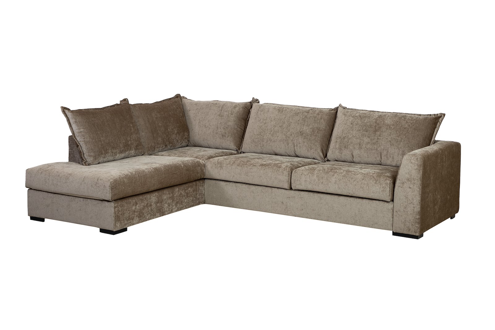 Chillux hjørnesofa 2-seter med åpen ende venstre. Tekstil Eros 91B2BK-26 Beige med sorte ben