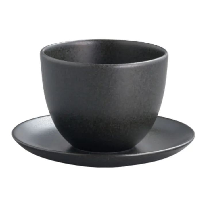 Kinto Tasse et soucoupe Pebble en porcelaine | Noir