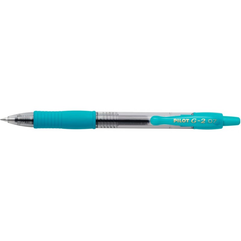 Roller pilot g2+ 7 fun ecriture moyenne 0.4mm encre gel retractable corps translucide grip caoutchouc turquoise