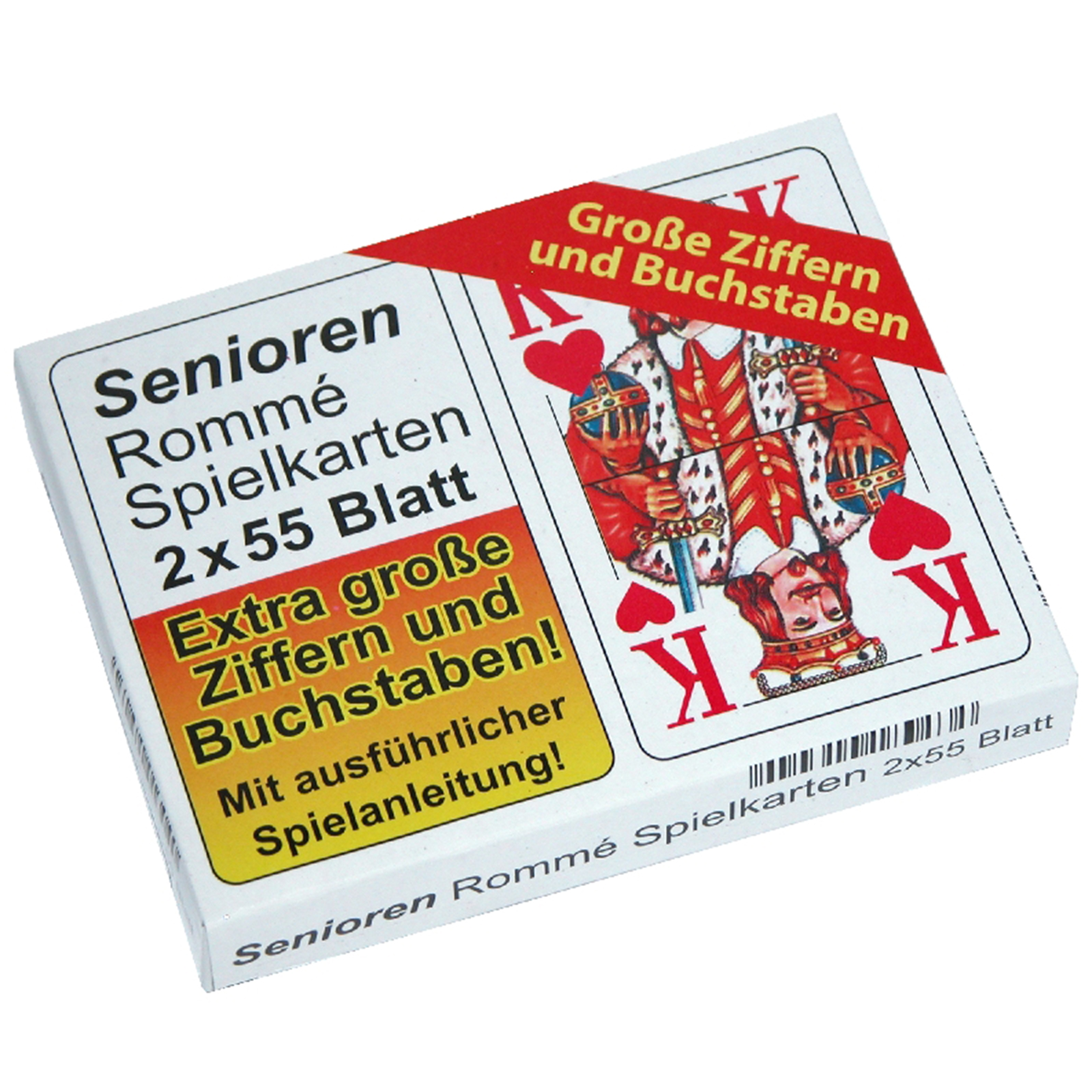 Senioren Rommé Spielkarten - 2 x 55 Blatt