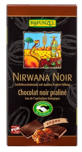 Rapunzel BIO Nirwana Noir 55% Kakao mit dunkler Praliné-Füllung