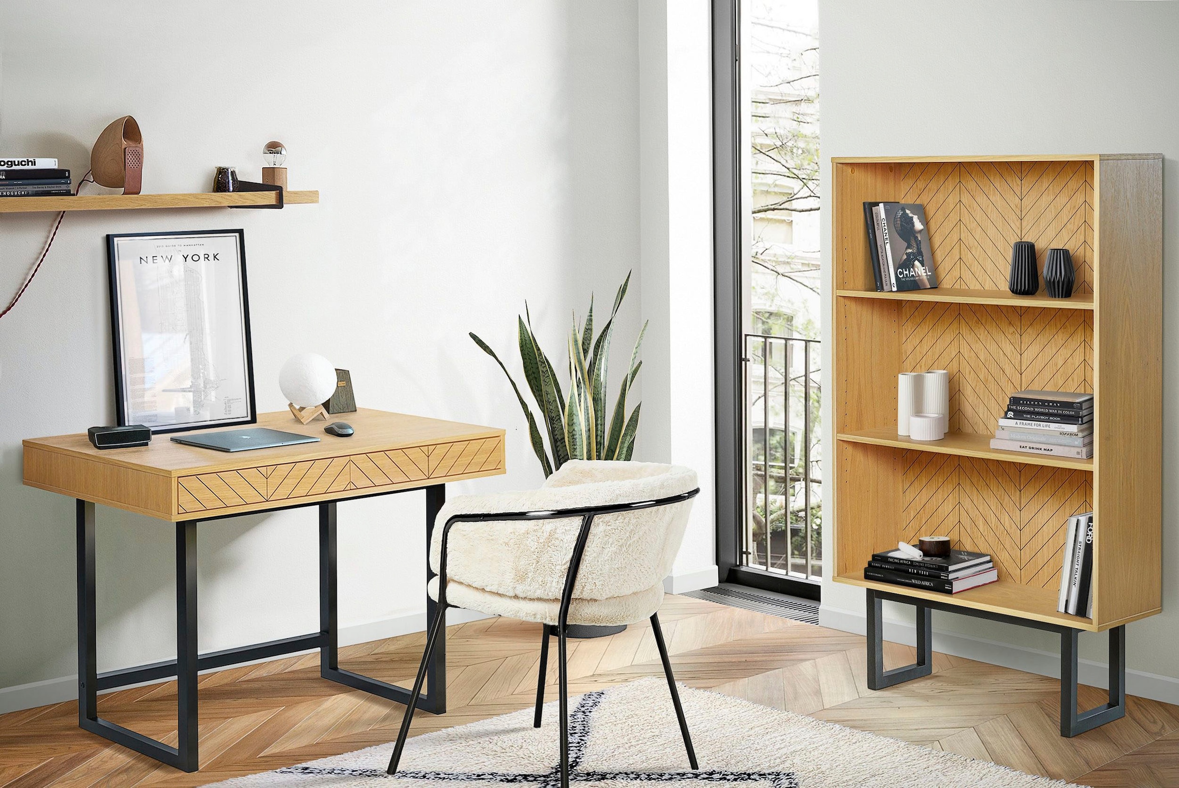 Woodman Bücherregal »Camden« Mit besonderem Print, Breite 90 cm, FSC®-zertifiziert