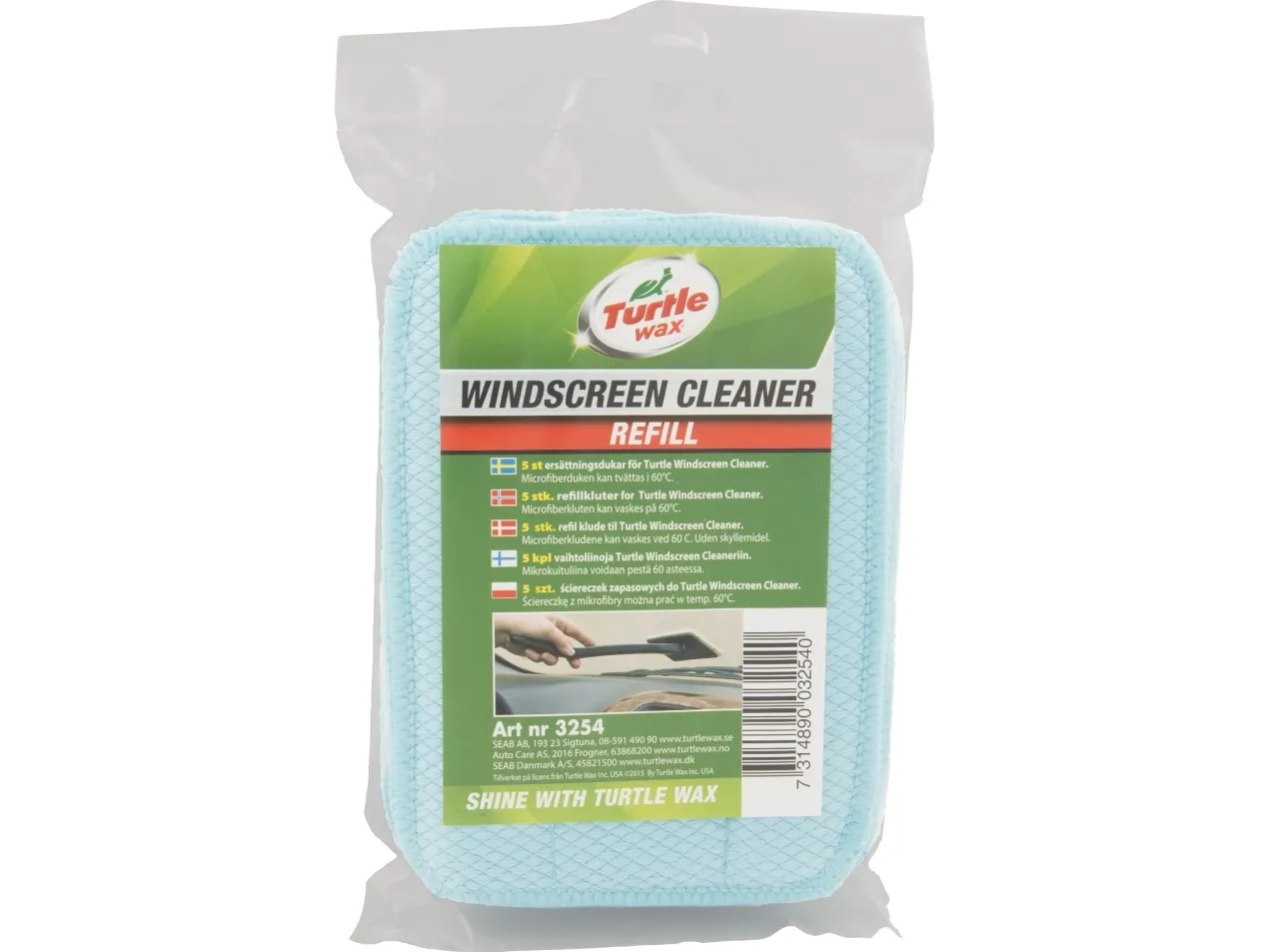 Turtle Wax Windscreen Cleaner - Ruderenser Refill - 5 stk.