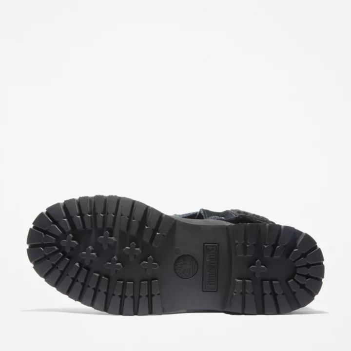Bota Timberland Authentics impermeável com cano enrolável para mulheres, na cor preta.