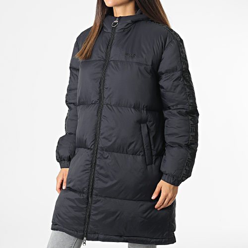 Doudoune Capuche Femme A Bandes Berislav FAW0258 Bleu Marine