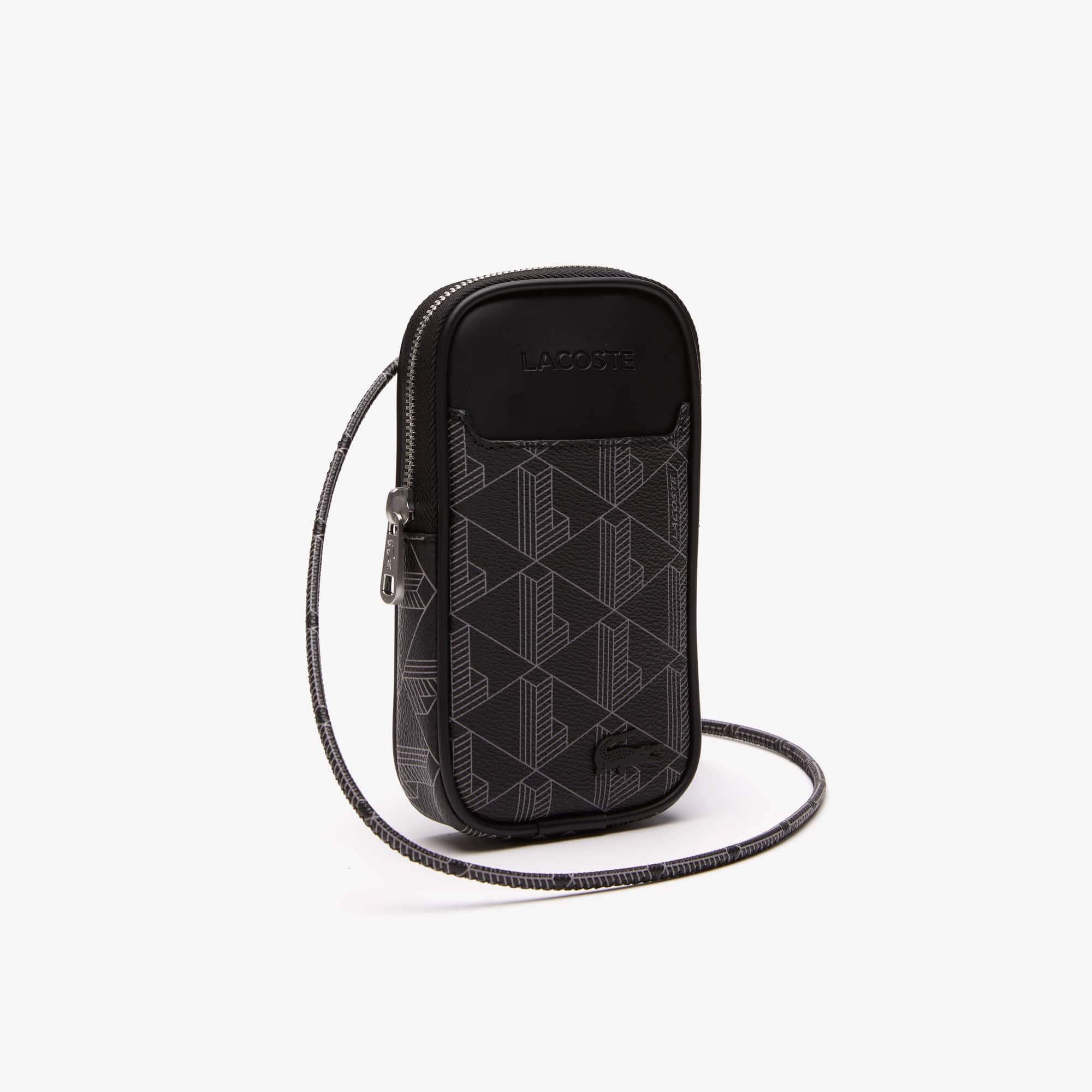 Pochette smartphone homme The Blend avec imprimé monogrammé Coques iPhone - Noir - Lacoste - Homme