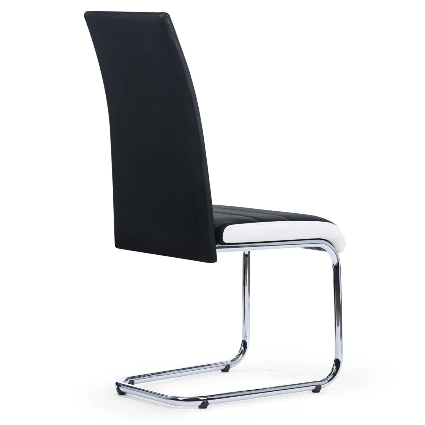 Lot de 4 chaises MIA noires liseré blanc pour salle à manger