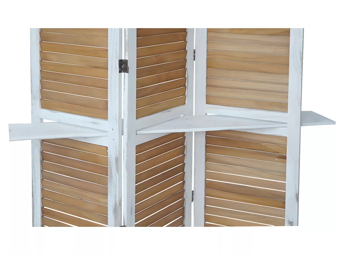 Paravent cloison de séparation bois blanche 125 x 20 x 170 cm 04_0003953
