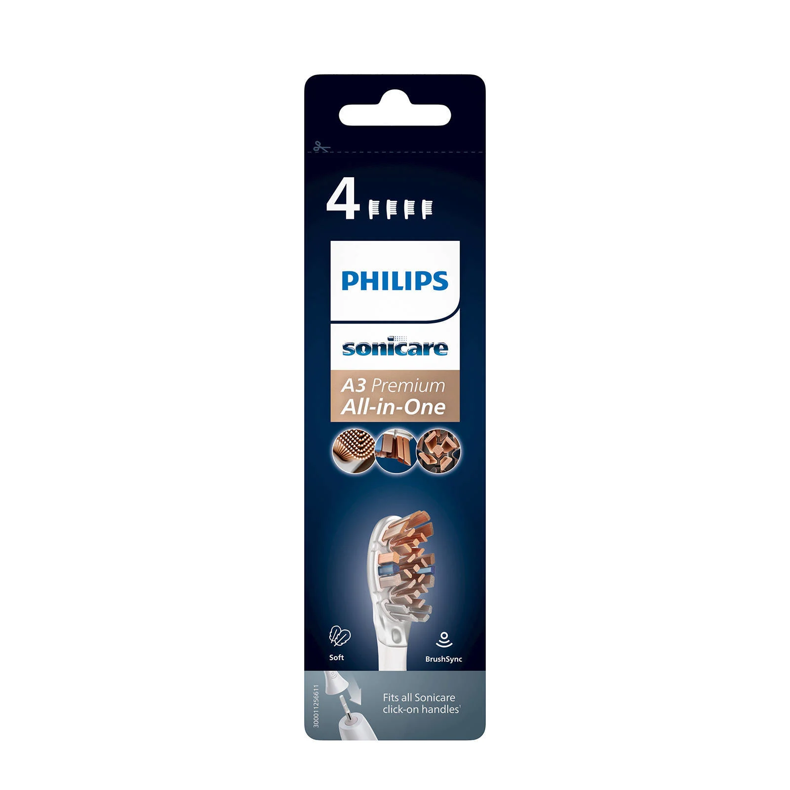 Philips opzetborstels A3 Premium All-in-One HX9094/10 Wit - 4 stuks