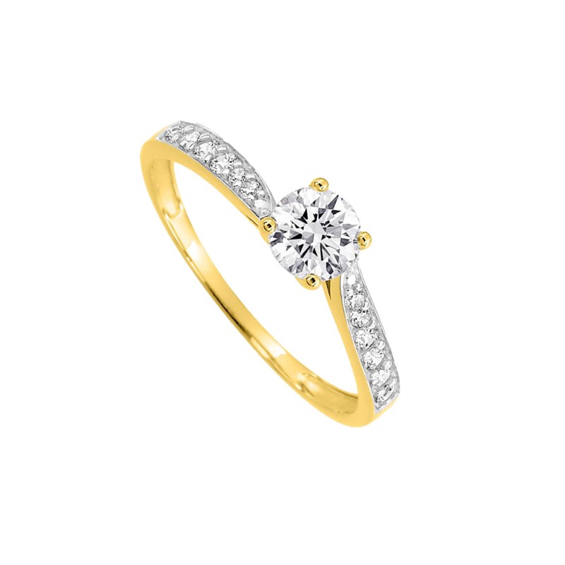 Bague Femme - Oxyde de zirconium - Or 9 Carats
