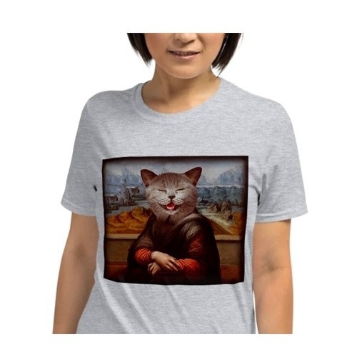 Camiseta feminina Mascochula, personalizada com a foto do seu pet cinza.