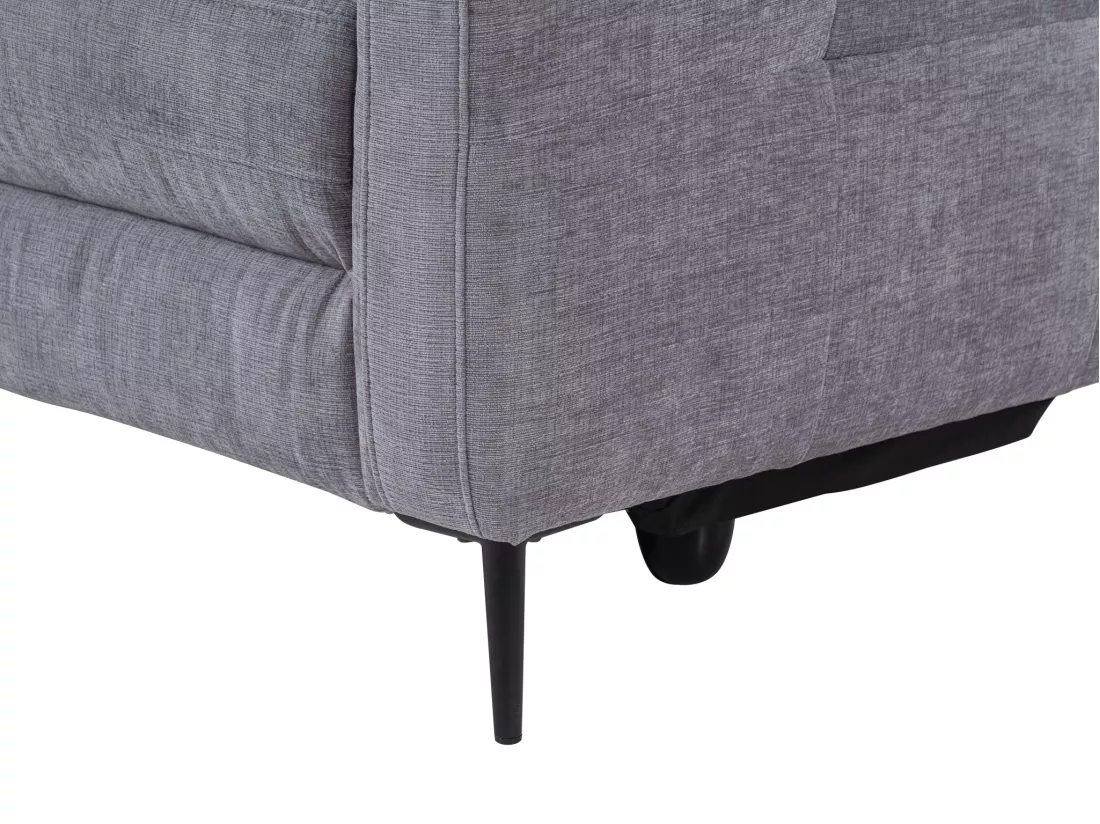 Canapé d'angle gauche relax électrique en tissu gris FUSETA