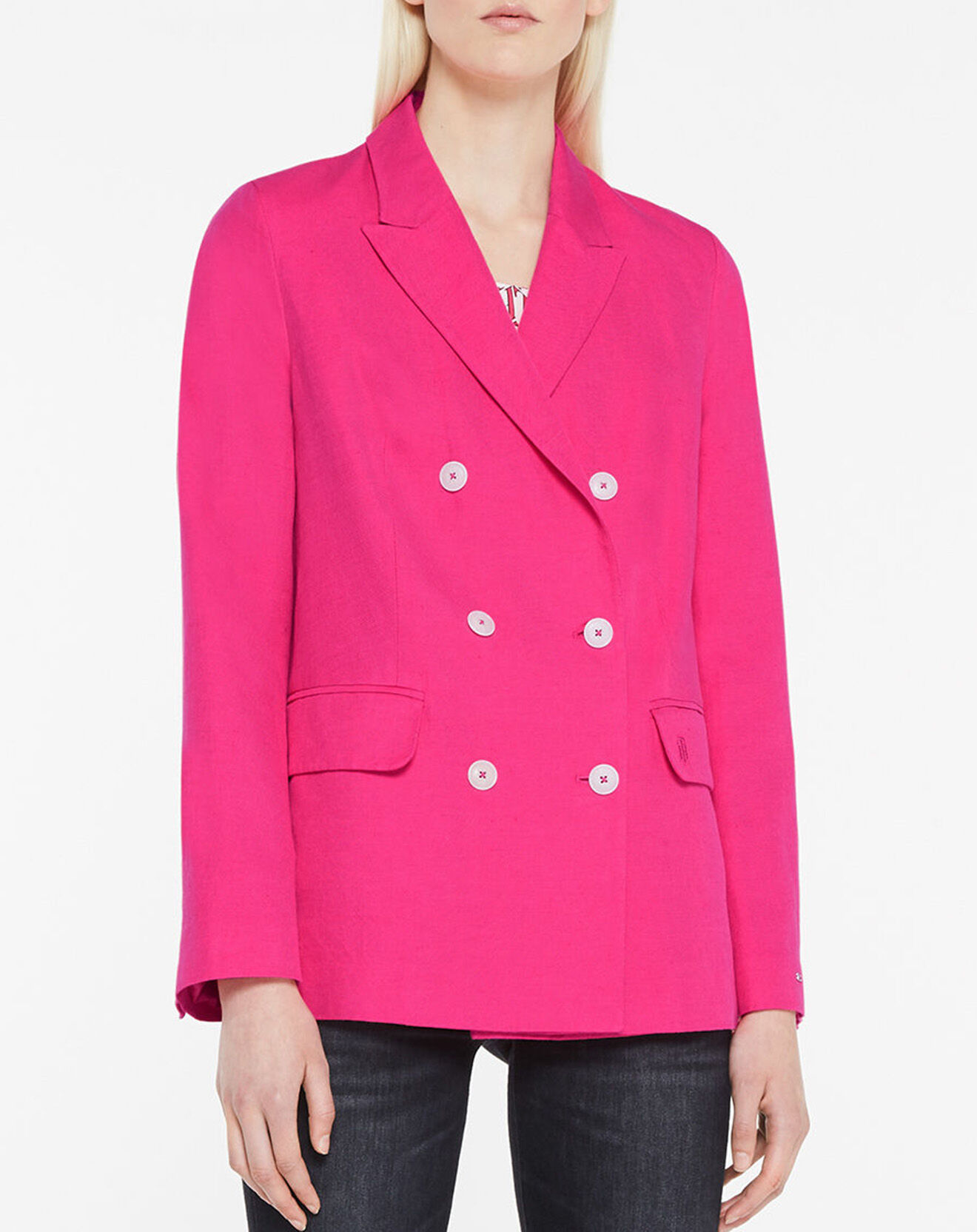 Tommy Hilfiger Blazer en Lin mélangé rose
