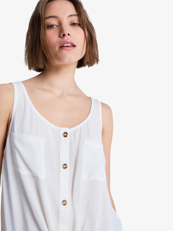 Tropical Hill Blouse sans manches Blanc Femme