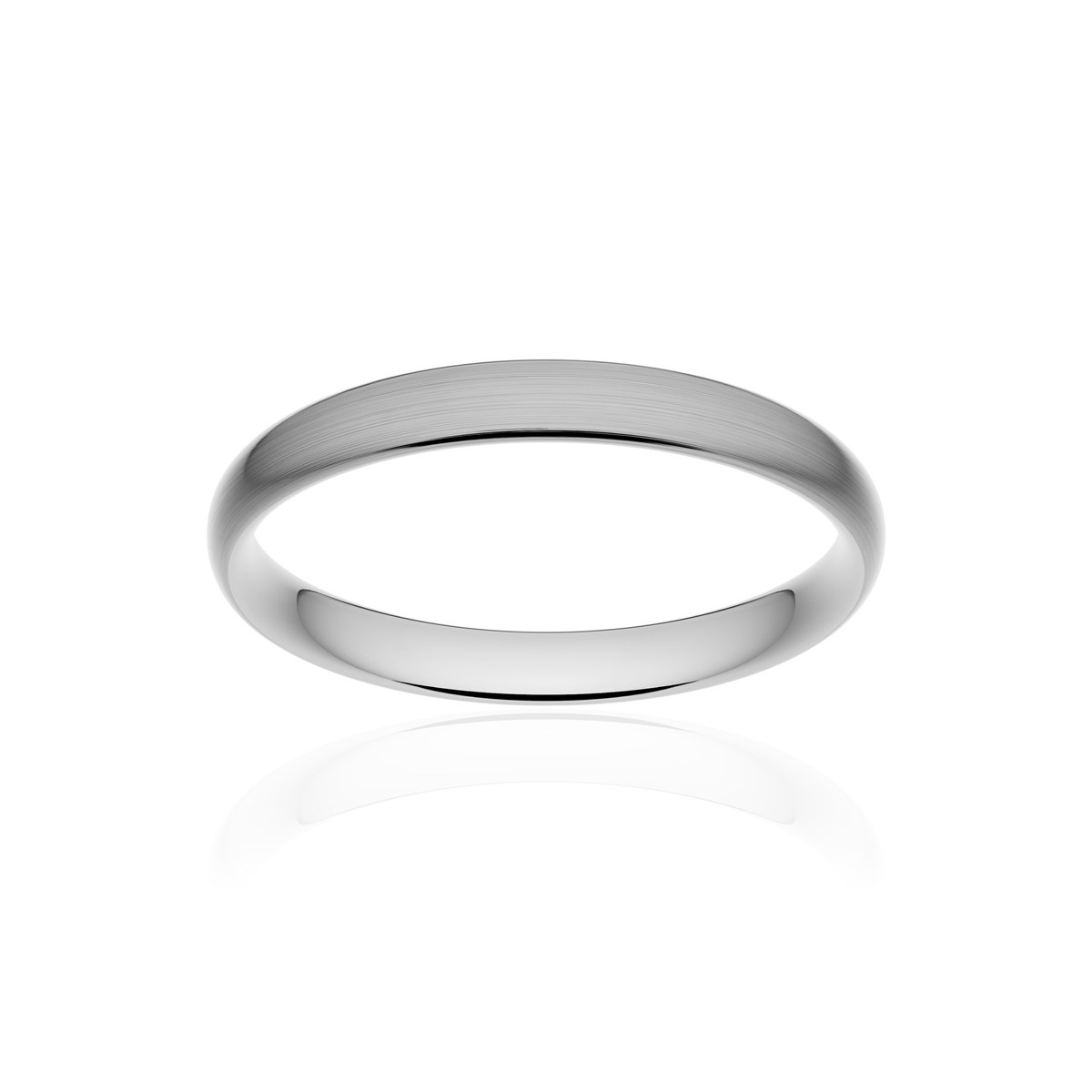 Alliance platine 950 brossé demi-jonc confort 3 mm