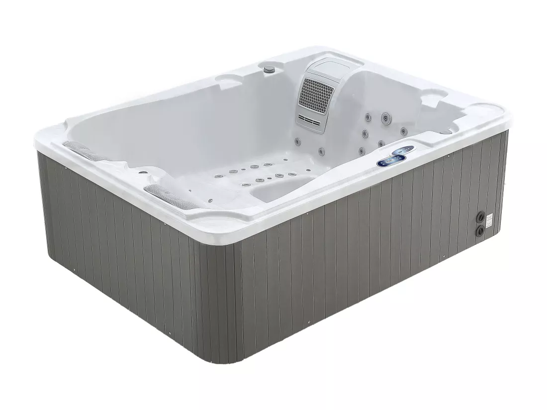SPA 3 places blanc perlé avec bâche - 65 jets - L210 x P158 x H73 cm - Système BALBOA - FIDJI VI