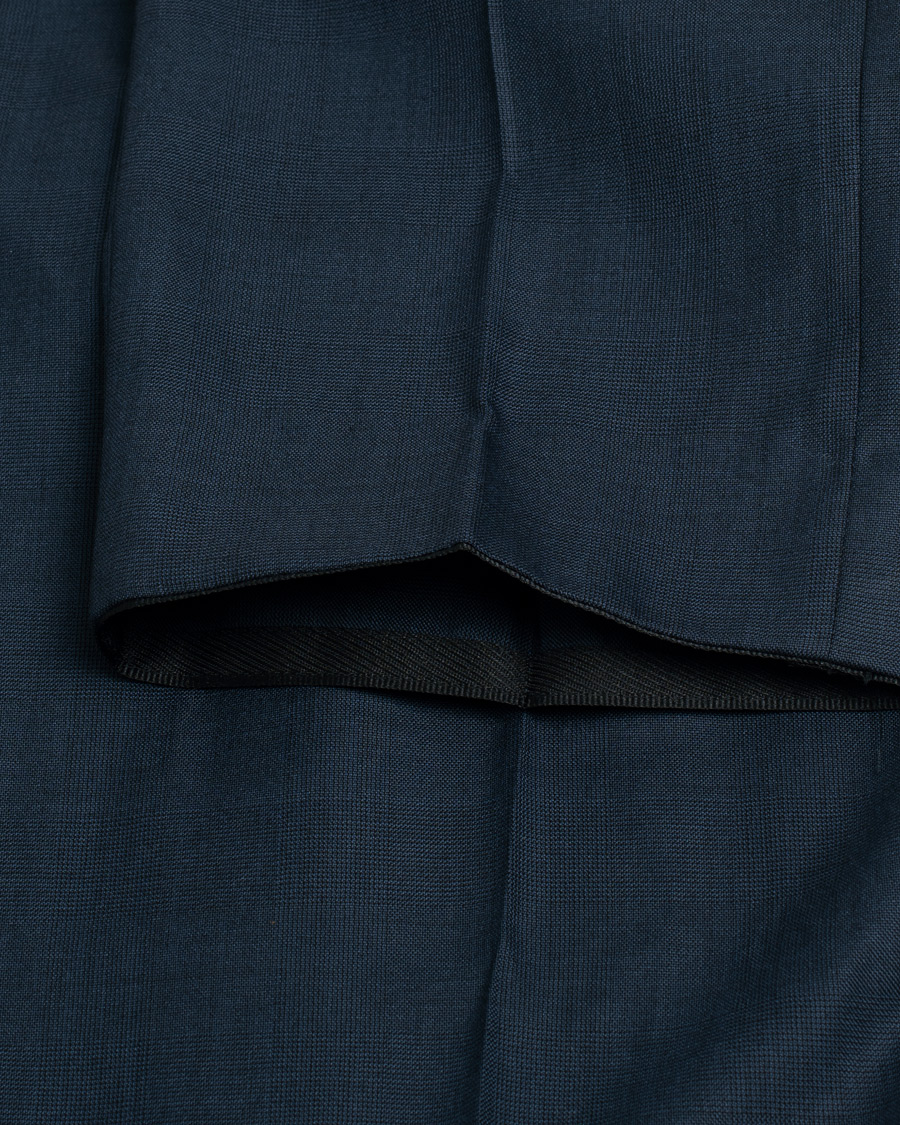 Caruso Check Wool Suit Navy 46