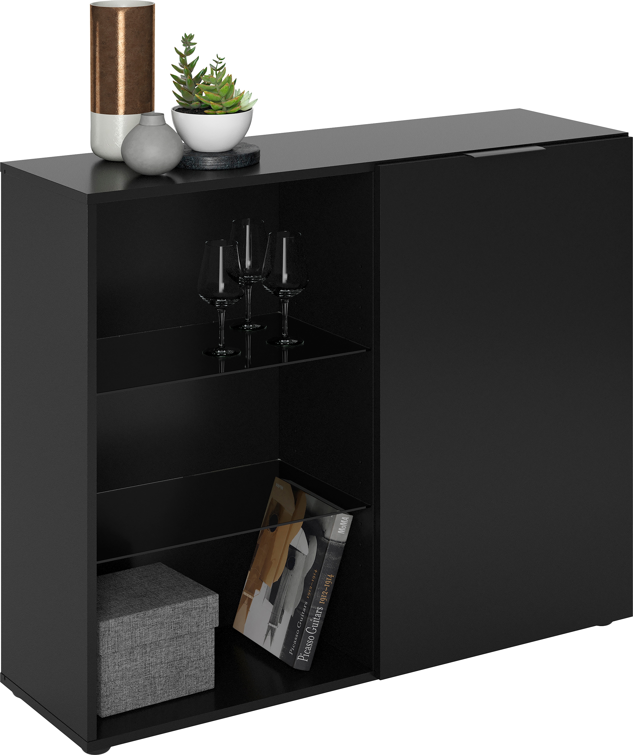 FMD Standvitrine »Dark« mit 2 Glaseinlageböden,  Breite ca. 99 cm