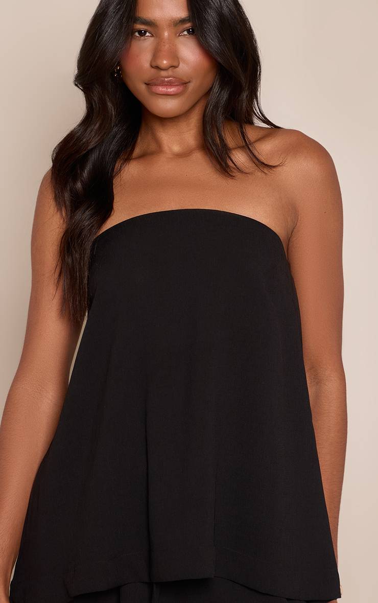 Noir Top Bandeau Long En Gaze Co-ord