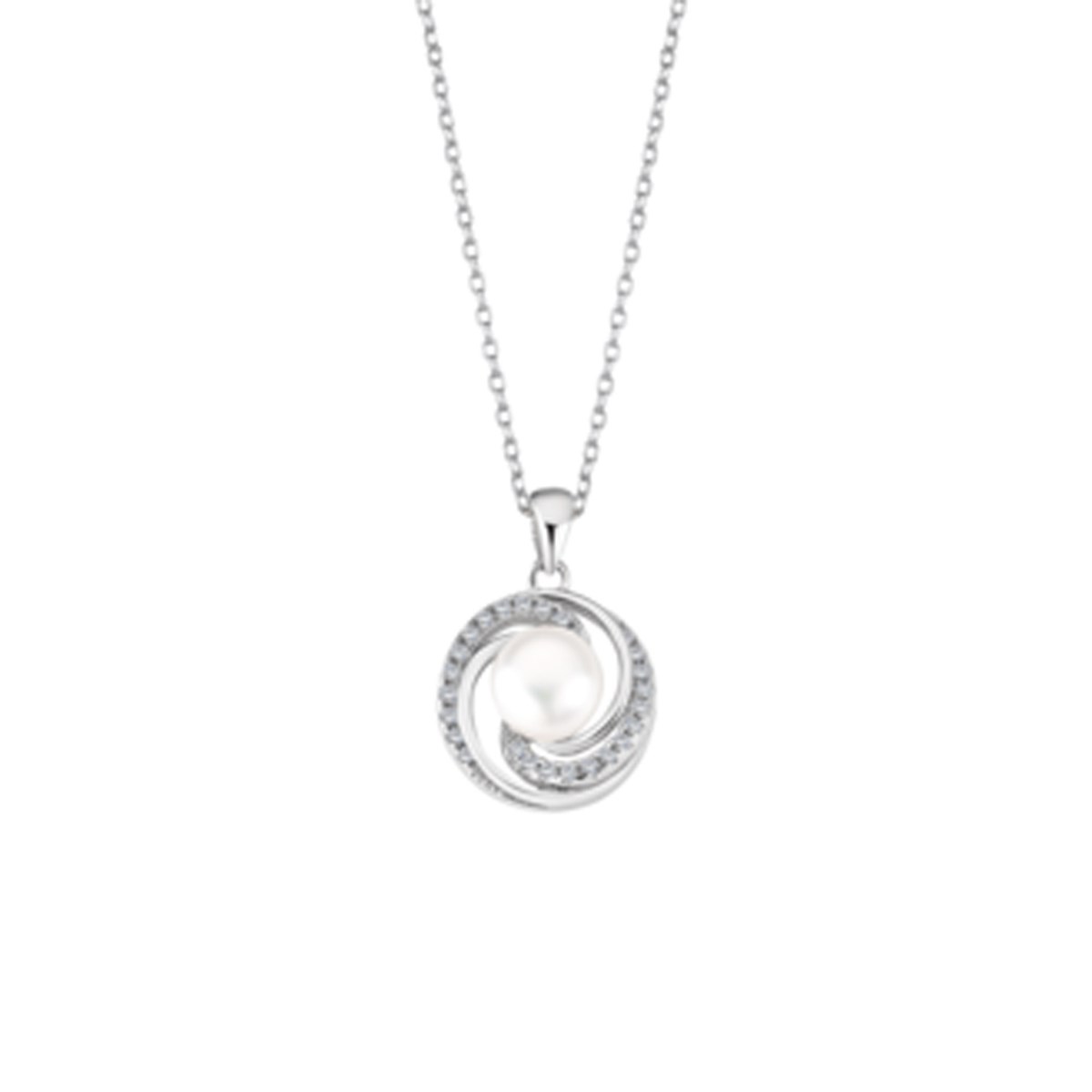 Collier Lotus argent et oxyde de zirconium
