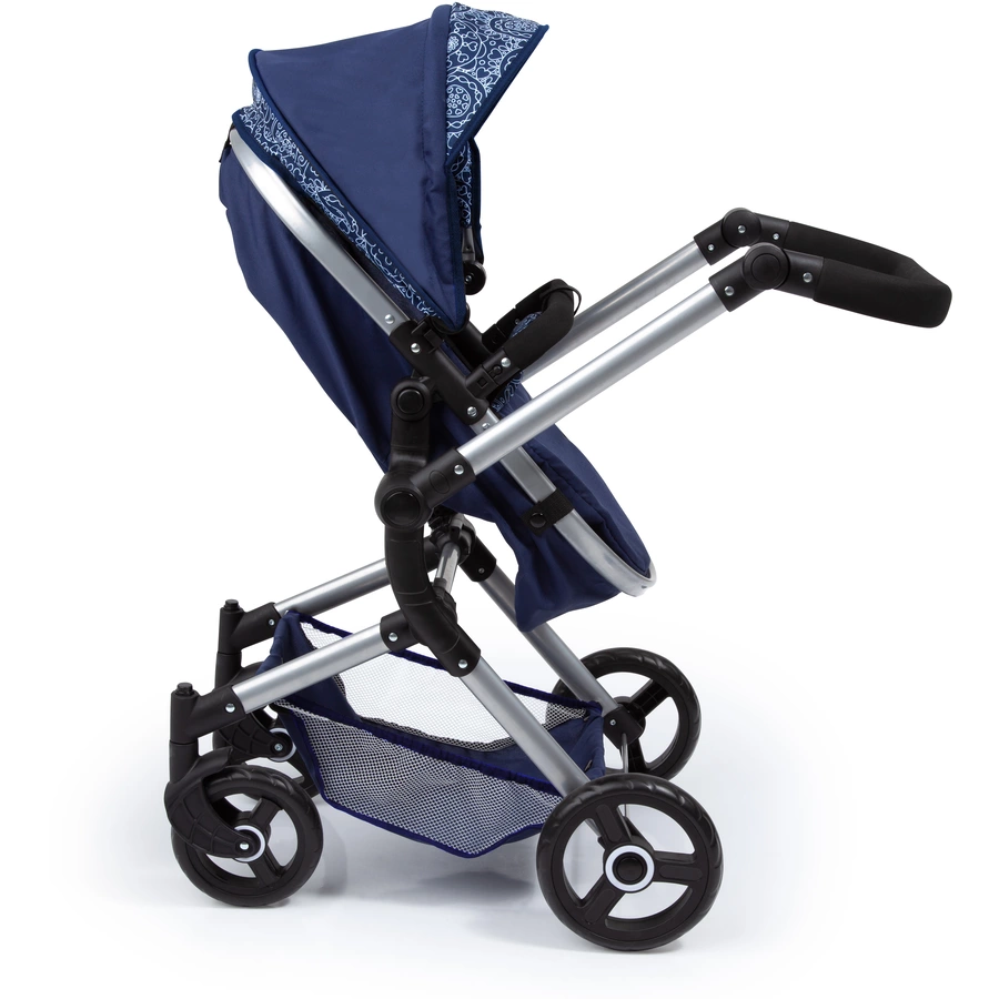 bayer Design Kombi-Puppenwagen Neo Vario blau, mit Muster