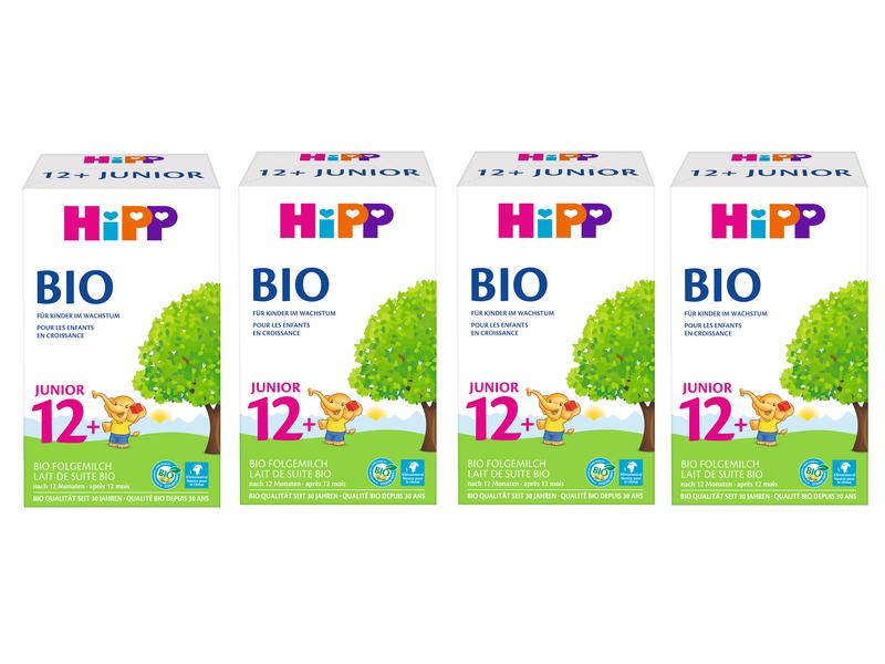 HIPP Juniormilch 12  BIO 4x 600 g Milchnahrung im praktischen Vorratspack