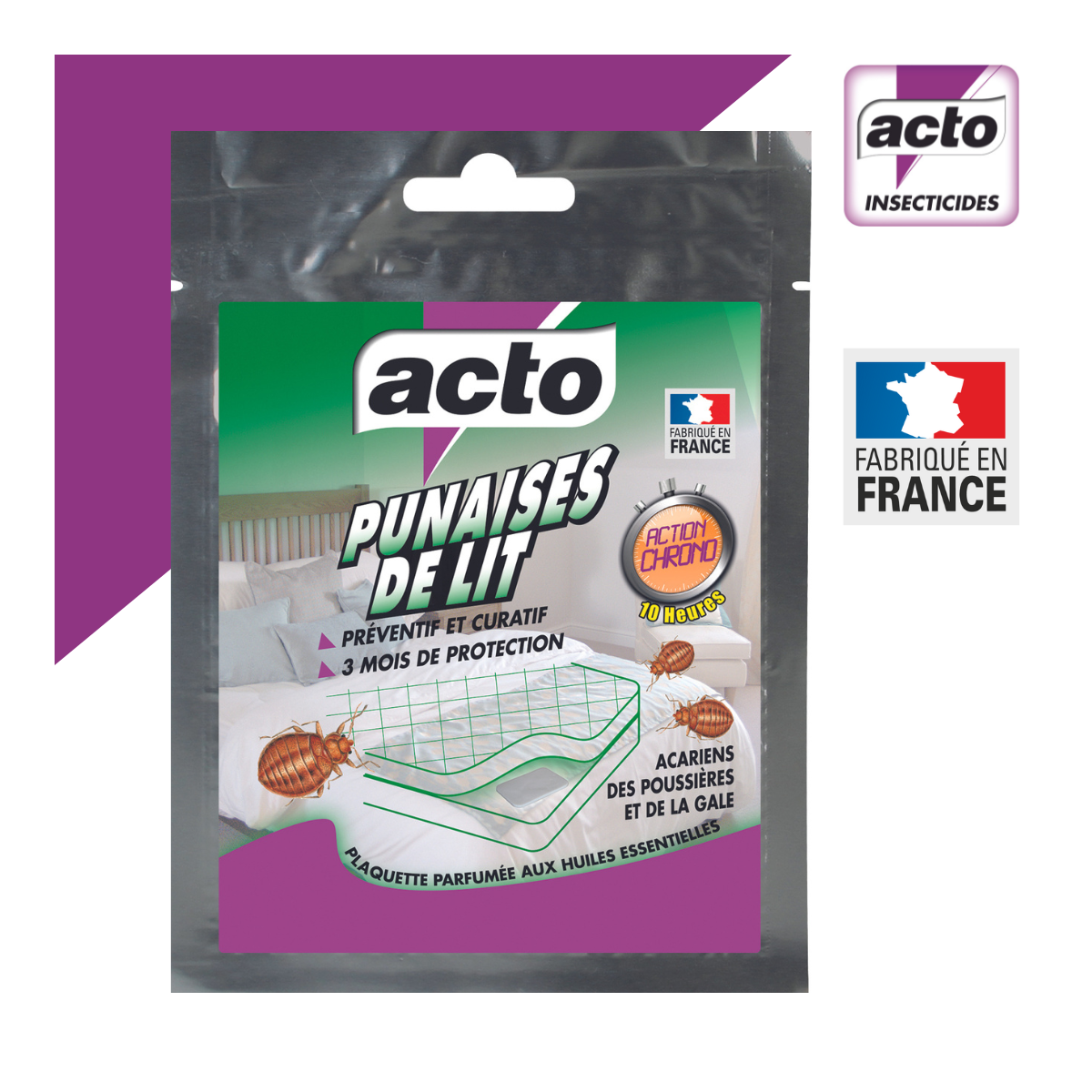 Acto plaquette punaises de lit - répulsive et insecticide