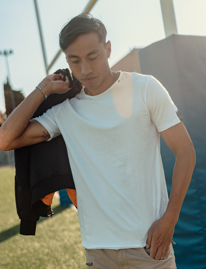 REPLAY T-SHIRT HOMME EN COTON BLANC